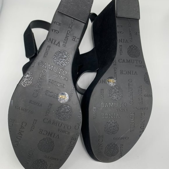 Vince Camuto black platform sandals wedge - Picture 3 of 3